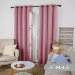 Deconovo Energy Saving 100% Blackout Curtains Eyelet Thermal Insulated For Kids With Coating Back Layer 46X72 Inch Pink 1 Pair - thumbnail 3