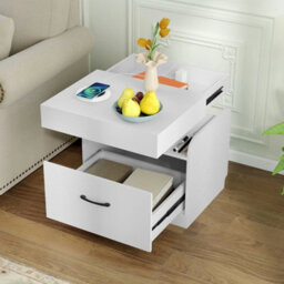 Nightstand Bedside Table With Drawer & Sliding Top Storage - thumbnail 5