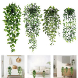 Hanging Plants Artificial 4X In Pots Indoor Fake Trailing Plants Home Office Uk