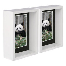 "Nicola Spring 5 X 7"" Deep Photo Frames - White/black Mount - 3D Deep Box Picture Frame Display Case (20 X 15Cm) X2" - thumbnail 1