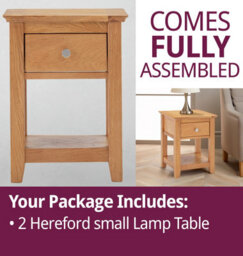 Hallowood Furniture Hereford Oak Small Lamp Table With Drawer (Pair) - thumbnail 7