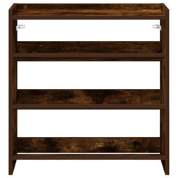 Berkfield Shoe Rack Smoked Oak 60X25X62 Cm Engineered Wood - thumbnail 4