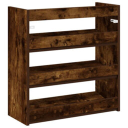 Berkfield Shoe Rack Smoked Oak 60X25X62 Cm Engineered Wood - thumbnail 6