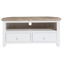 Statement Furniture Florence White Corner Tv Unit With 2 Drawers And Shelf - thumbnail 3