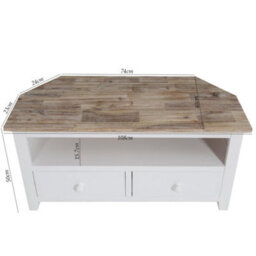 Statement Furniture Florence White Corner Tv Unit With 2 Drawers And Shelf - thumbnail 2