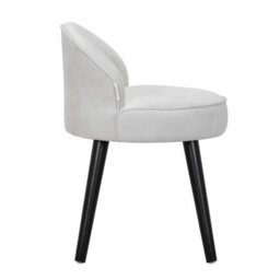 Living And Home Modern Grey White Velvet Dressing Table Stool With Solid Wood Legs - thumbnail 4