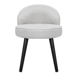 Living And Home Modern Grey White Velvet Dressing Table Stool With Solid Wood Legs - thumbnail 3