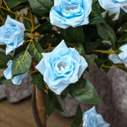 Outsunny Set Of 2 90Cm Artificial Rose Tree, Fake Decorative Plant, Blue - thumbnail 7