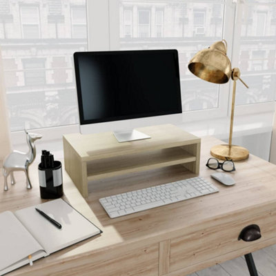 Berkfield Monitor Stand Sonoma Oak 42X24X13 Cm Engineered Wood - image 1