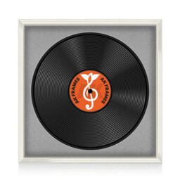 "16X16"" White Swept Vinyl Record Frame With Silver Mount For 12 Inch Lp Disc - Ak Frames" - thumbnail 1