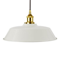 Pale Grey Chancery Painted Dome Pendant Light With Gold Lamp Holder And Black Round Cable - Se Home - thumbnail 1