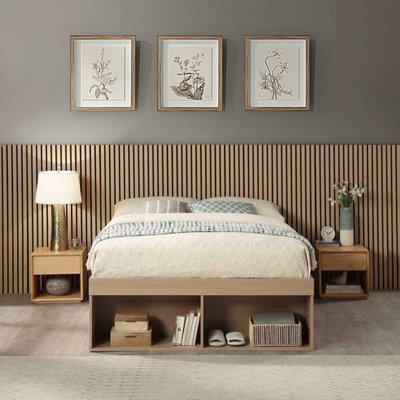 Home Treats King Size Wooden Platform Bed With Storage - image 1