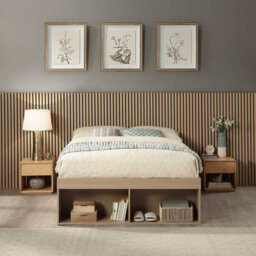 Home Treats King Size Wooden Platform Bed With Storage - thumbnail 1