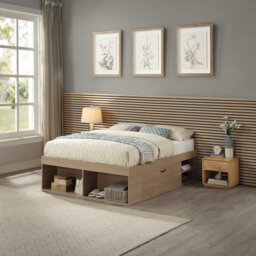 Home Treats King Size Wooden Platform Bed With Storage - thumbnail 7
