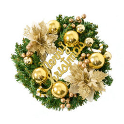 Living And Home 30Cm Front Door Wreath With Pine Needles, Red Berries, And White Pine Cones - thumbnail 4