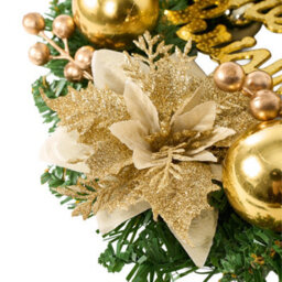 Living And Home 30Cm Front Door Wreath With Pine Needles, Red Berries, And White Pine Cones - thumbnail 6