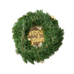 Living And Home 30Cm Front Door Wreath With Pine Needles, Red Berries, And White Pine Cones - thumbnail 5