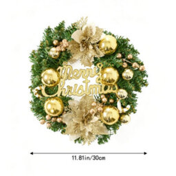 Living And Home 30Cm Front Door Wreath With Pine Needles, Red Berries, And White Pine Cones - thumbnail 8