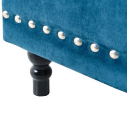 Beliani Square Velvet Ottoman Deep Blue Tufted Top Nailhead Trim With Hidden Storage - thumbnail 9