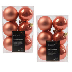 Decoris 2X 12 Spiced Pumpkin Orange Baubles Christmas Tree Decorations Tree Ornaments 6Cm - thumbnail 2