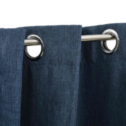 Berkfield Linen-Look Blackout Curtains With Grommets 2 Pcs Blue 140X175Cm - thumbnail 3