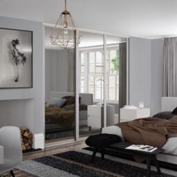 Spacepro Shaker Classic Shaker Mirrored Gloss Cashmere 3 Door Sliding Wardrobe Door Kit (H)2220mm (W)1680mm - thumbnail 6