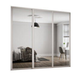 Spacepro Shaker Classic Shaker Mirrored Gloss Cashmere 3 Door Sliding Wardrobe Door Kit (H)2220mm (W)1680mm - thumbnail 1