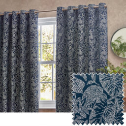 Wylder Bali Jacquard Room Darkening Eyelet Curtain Pair Midnight (W)229Cm X (D)229Cm - thumbnail 6