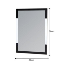 Showerdrape Hampstead Rectangular Wall Mounted Black Framed Bathroom Mirror 70 X 50Cm - thumbnail 3