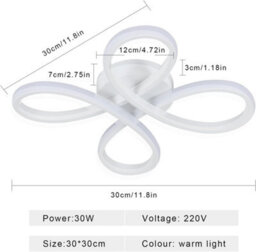 Pheashine White Flower Shaped Acrylic 30W 3500Lm 3500K Warm White Led Ceiling Light - thumbnail 4