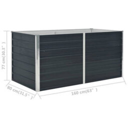 Berkfield Durable Raised Garden Bed Anthracite 160X80X77 Cm Galvanised Steel - thumbnail 7