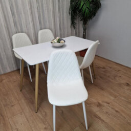 Kosy Koala Modern Rectangle White Dining Table Set With 4 White Chairs Dining Room Furniture - thumbnail 4