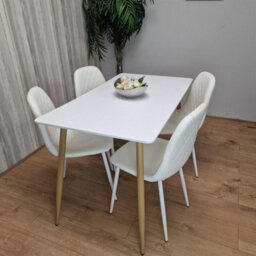 Kosy Koala Modern Rectangle White Dining Table Set With 4 White Chairs Dining Room Furniture - thumbnail 5