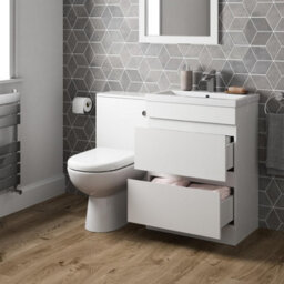 Affine 600mm Bathroom Drawer Vanity Unit Basin Toilet Soft Close Seat Wc Gloss White - thumbnail 2