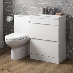 Affine 600mm Bathroom Drawer Vanity Unit Basin Toilet Soft Close Seat Wc Gloss White - thumbnail 1