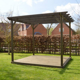 Rutland County Garden Furniture Garden Pergola And Decking Kit - Wood - L300 X W300 X H270 Cm - Rustic Brown - thumbnail 6