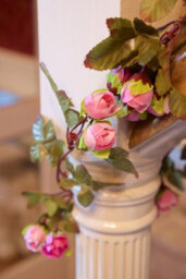Best Artificial 7Ft Silk Pink Mini Rose Garland Decoration - thumbnail 1