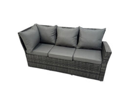 Fimous Rattan Garden Outdoor Furniture Set 11 Seater Garden Sofa Coffee Table Set With 2 Chairs 3 Footstools Dark Grey Mixed - thumbnail 5