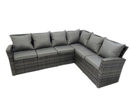 Fimous Rattan Garden Outdoor Furniture Set 11 Seater Garden Sofa Coffee Table Set With 2 Chairs 3 Footstools Dark Grey Mixed - thumbnail 3
