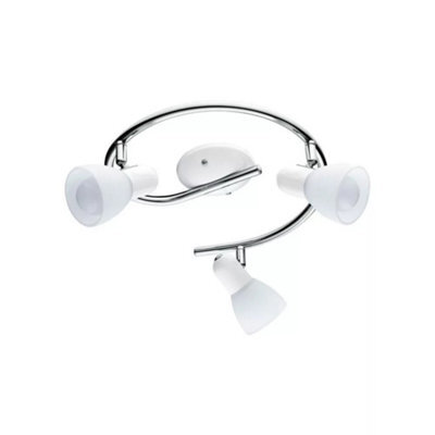 EGLO Dakar Chrome Led 3 Bulb Ceiling Spotlight Satin Glass Modern Indoor Light - image 1