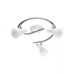 EGLO Dakar Chrome Led 3 Bulb Ceiling Spotlight Satin Glass Modern Indoor Light