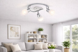 EGLO Dakar Chrome Led 3 Bulb Ceiling Spotlight Satin Glass Modern Indoor Light - thumbnail 2