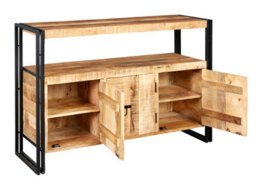 Kingwood Industrial Metal And Wood Sideboard With 3 Doors And Shelf - thumbnail 4