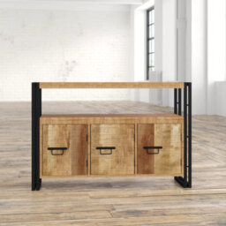 Kingwood Industrial Metal And Wood Sideboard With 3 Doors And Shelf - thumbnail 8