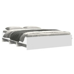 Berkfield Bed Frame Without Mattress White 150X200 Cm King Size Engineered Wood - thumbnail 3