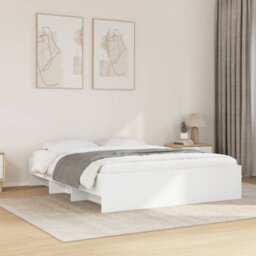 Berkfield Bed Frame Without Mattress White 150X200 Cm King Size Engineered Wood - thumbnail 1