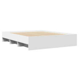 Berkfield Bed Frame Without Mattress White 150X200 Cm King Size Engineered Wood - thumbnail 7