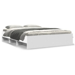 Berkfield Bed Frame Without Mattress White 150X200 Cm King Size Engineered Wood - thumbnail 2