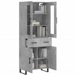 Berkfield Elegant Highboard Concrete Grey 69.5X34X180 Cm Engineered Wood - thumbnail 3