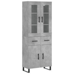 Berkfield Elegant Highboard Concrete Grey 69.5X34X180 Cm Engineered Wood - thumbnail 1